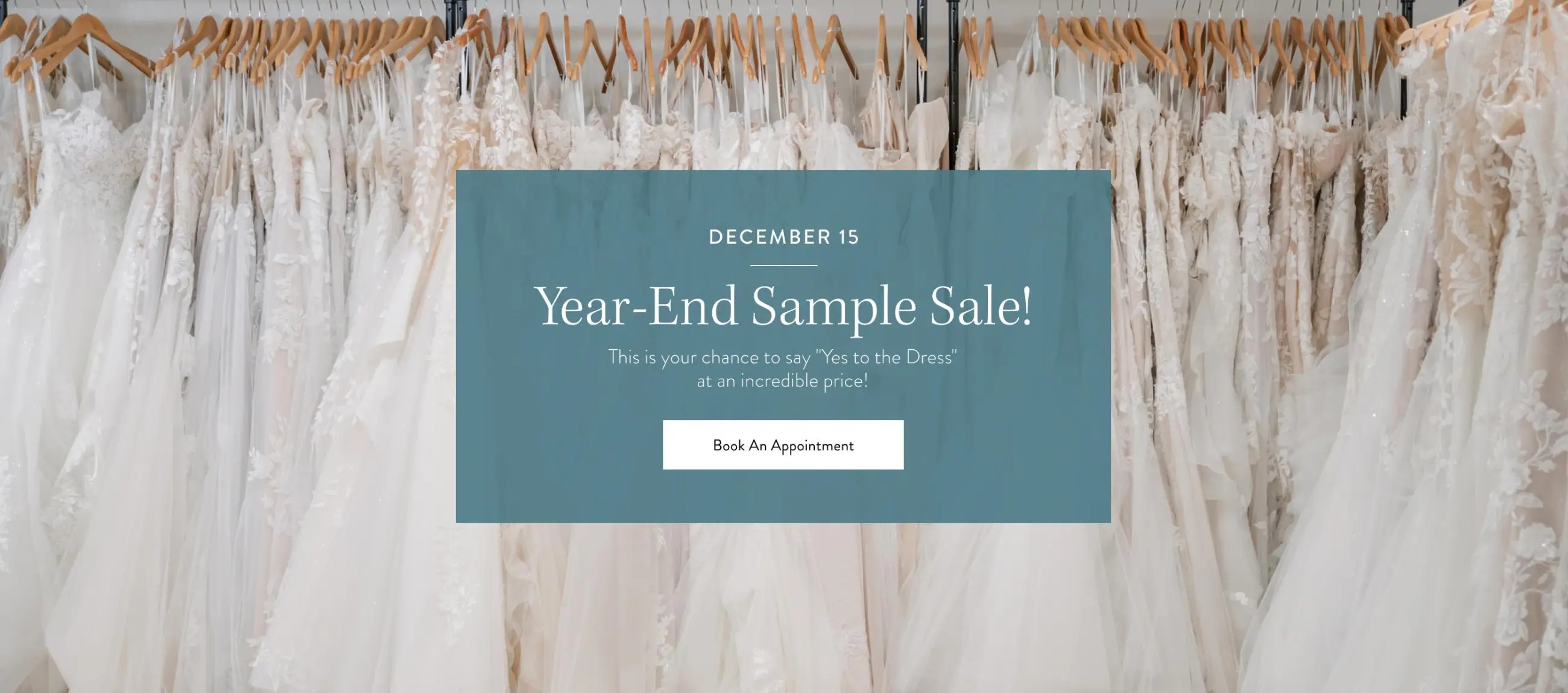 Year End Sample Sale desktop banner